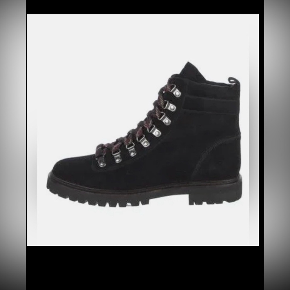 Ba&Sh Colorado Combat Boots Suede Leather Padded in Black EU Size 39 = US 8.5